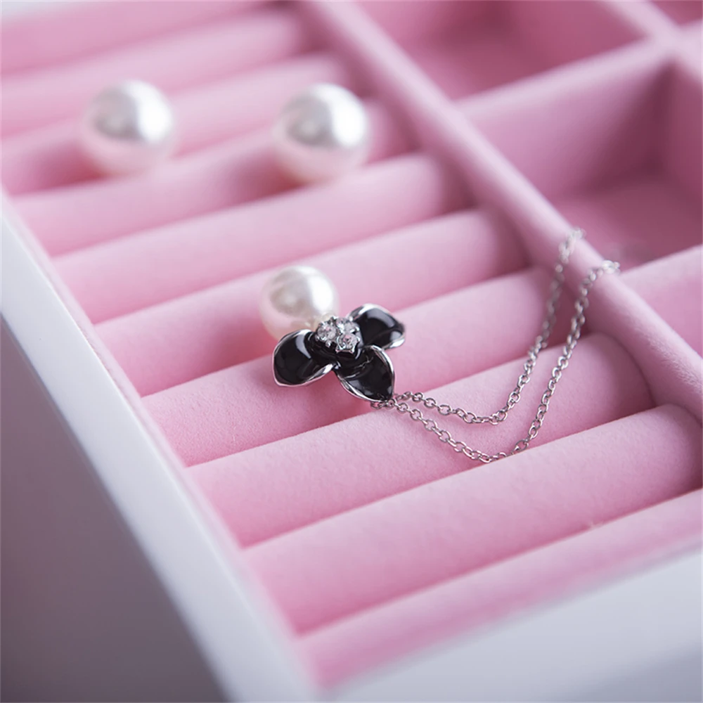 Wooden Jewelry Box Large Lockable Bracelet Earrings Necklace Ring Display Stand Women Accessories Jewelry Storage Box 2024