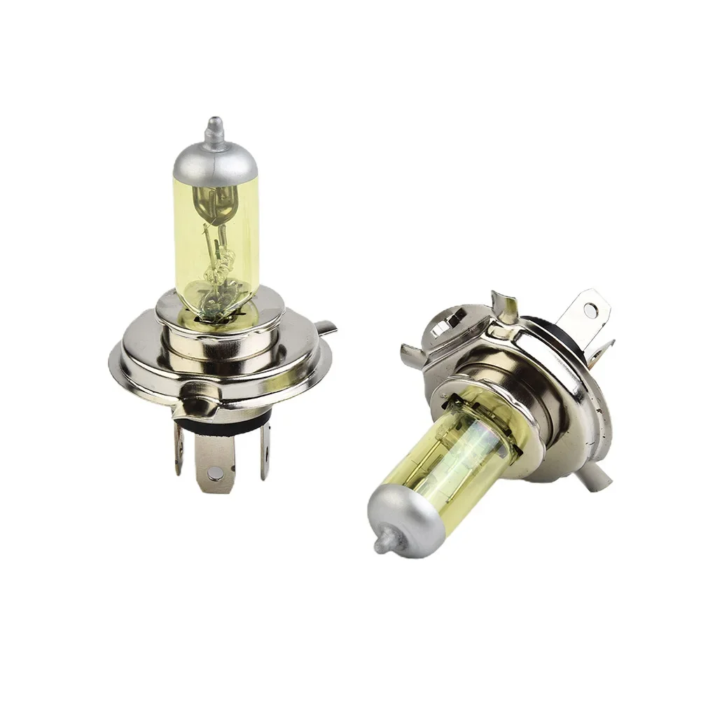 1700LM Car Headlight 2Pcs 6000K Bulb H4 Stainless Steel White 100W 12V Auto Lamps Quartz Glass Replacement Set