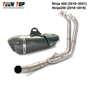 For Kawasaki Ninja 400 2018~2021 Ninja 250 2018~2019 51mm Exhaust Full Motorcycle Exhaust System Ninja400 Ninja250 Escape Moto