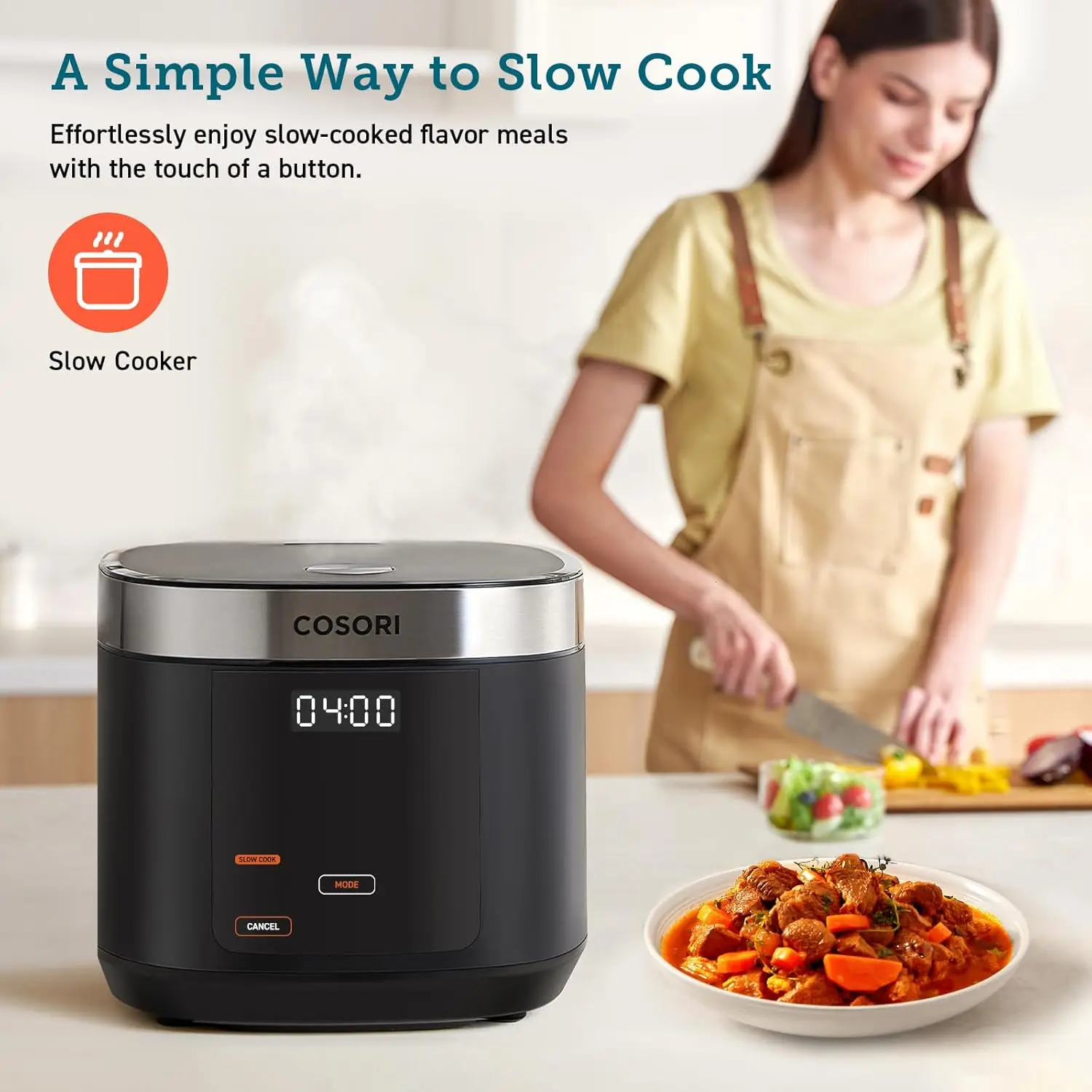 Rice Cooker 10 Cup, 24h Keep Warm, 18 Functions Fuzzy Logic Rice Maker with Stainless Steel Steamer Basket, Sauté, Slow C 5