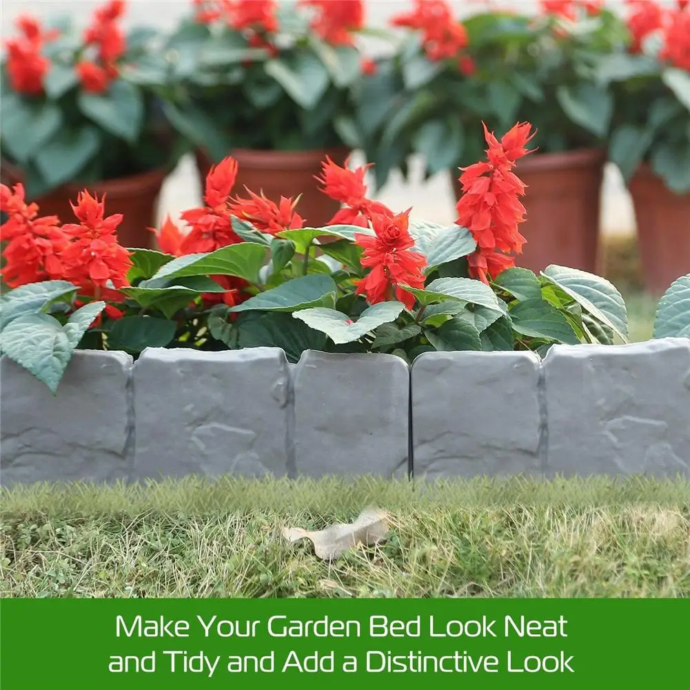 Description Picture 4 of item10/20pcs Garden Fence Imitation Stone Plant Support Stake Outdoor Landscape Edging Decorative Border Garden Plant Accessories