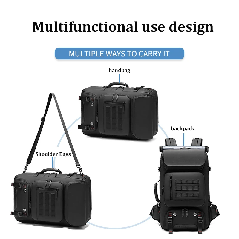 Men Travel backpack waterproof 17 inch Business Laptop Backpack with Separate Shoe Bag USB charging 50L outdoors Hiking Backpack 3