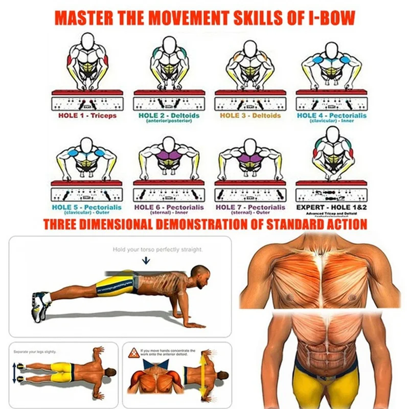 IRON CHEST MASTER Push Up Machine, At Home Fitness Equipment for Chest  Workouts, Push Up Board Includes Adjustable Resistance Bands and Unique  Fitness Program