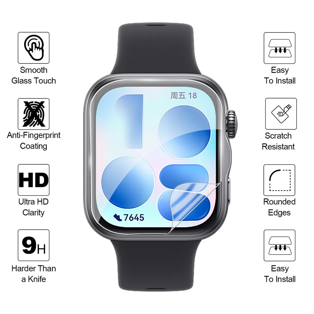 Soft TPU Full Coverage HD Clear Screen Protector Film - Anti-Scratch Guard for Smartwatches (1/3/5 Pack)