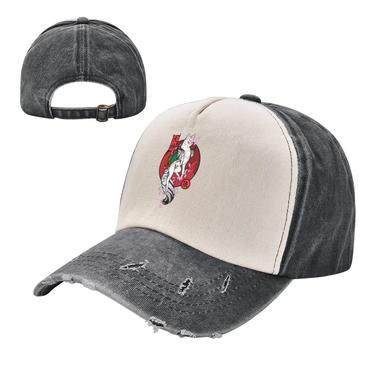 

Unisex Fashion White Wolf God Washed Baseball Caps