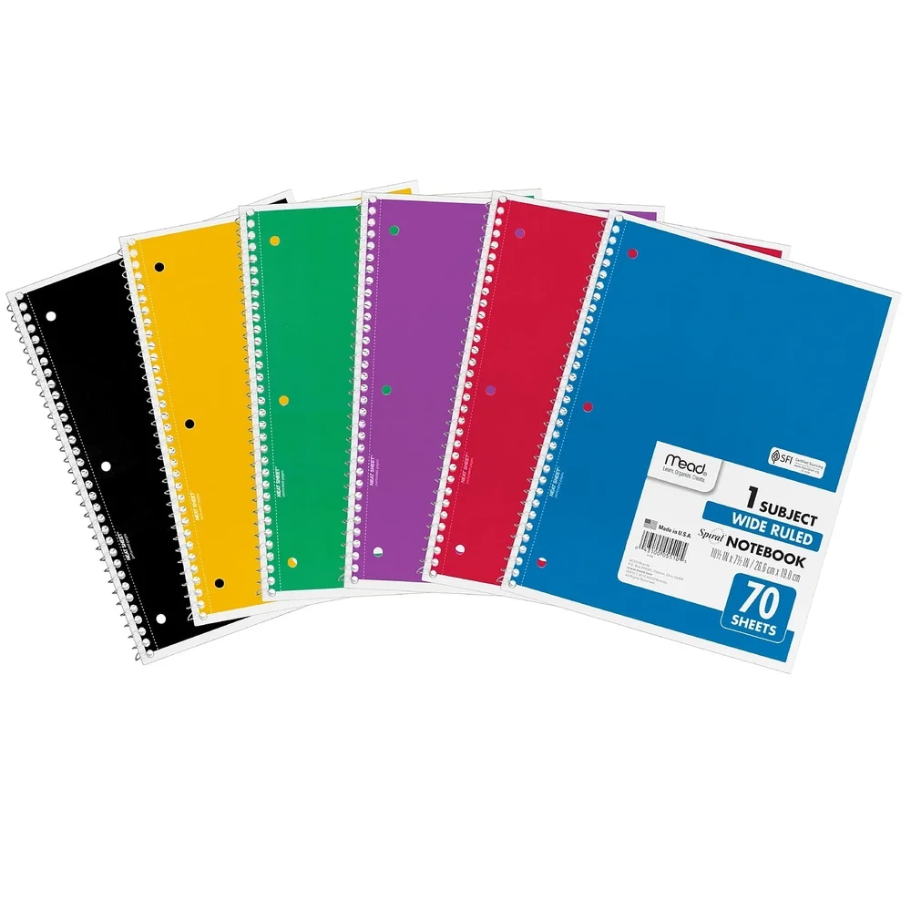 Subject Spiral Bound Notebook 3