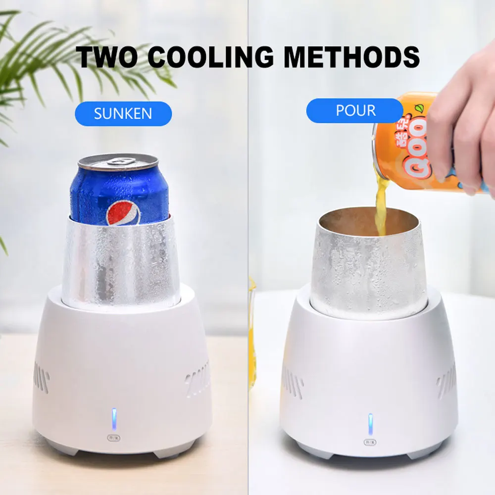 Small Desktop Freezer Beverage Fast Cooler Cup Electric Beer Bottle Quick Cup Can Water Soda Drinks Cooling Cooler