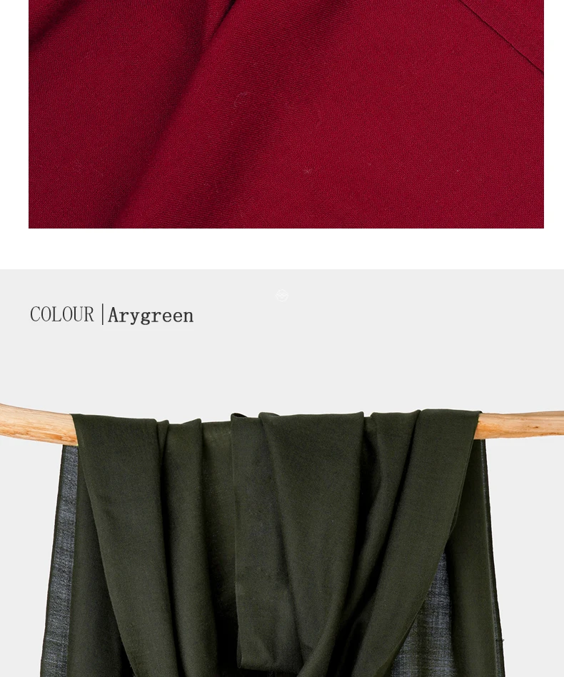 Winter Warmer Einfarbiger Kaschmir-Wollschal für Damen, Großer 70*200cm Wollschal, Wickel, Bufanda, Damenschals, Hijab – Detail 19