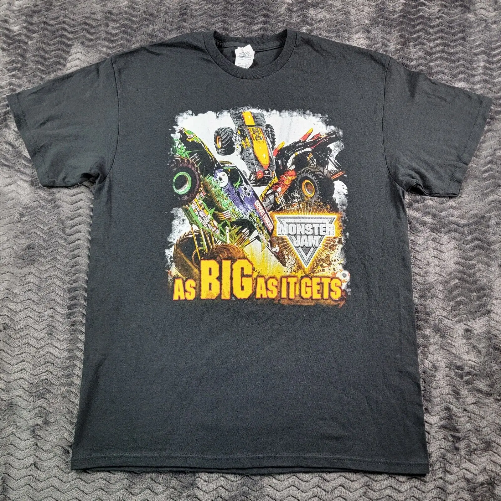Monster Jam Shirt Adult Large Black Grave Digger Double Sided Us Tour Mens