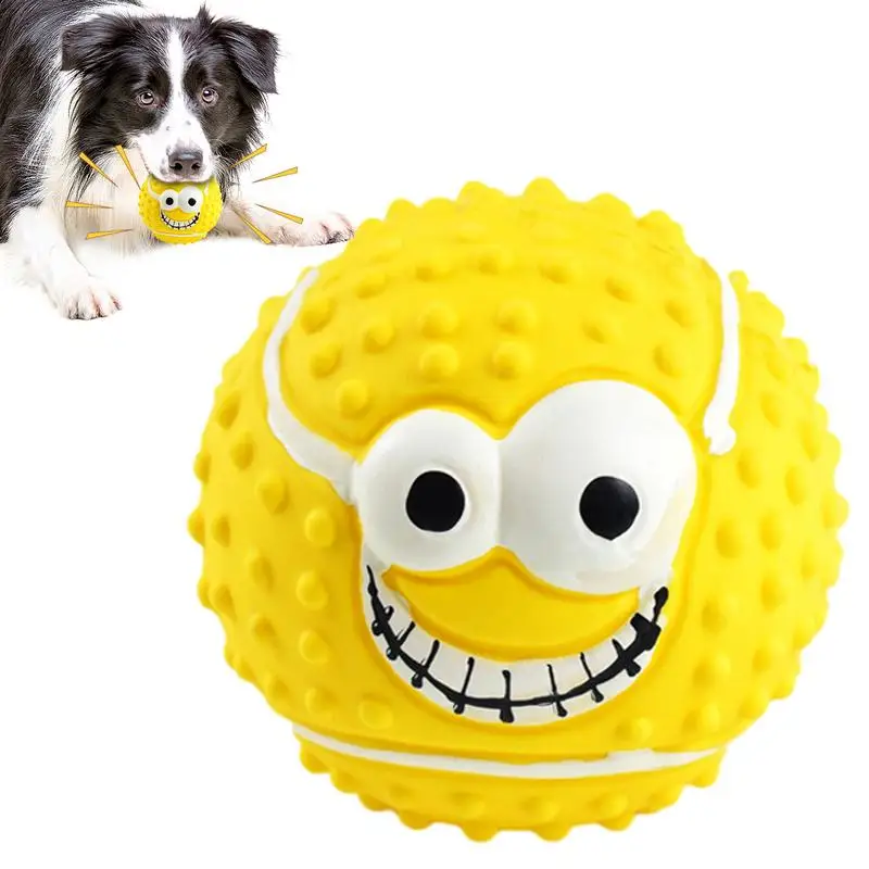 

Latex Face Ball Dog Toy Squeaky Latex Face Balls For Dogs Funny Bouncy Chewing Faceballs Dog Puppy Toy For Small Medium Dogs