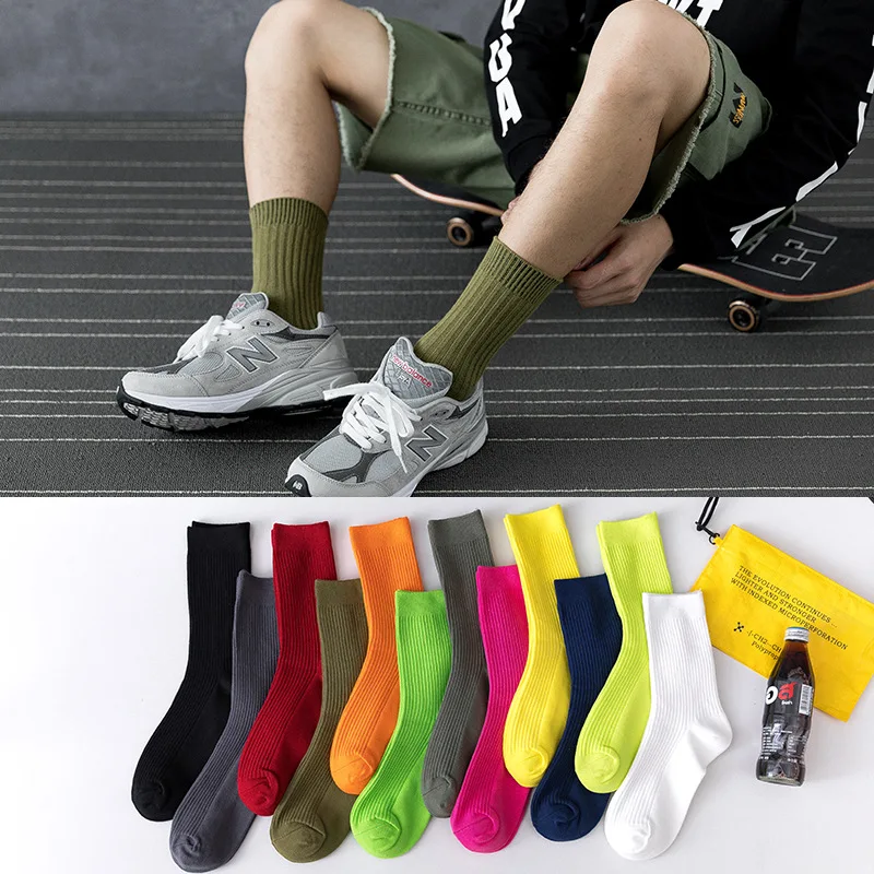 AnewmornInsHotSocksMenFashionPileSoxSoildCottonUnisexSocksCasualCandyColorSocks.jpg