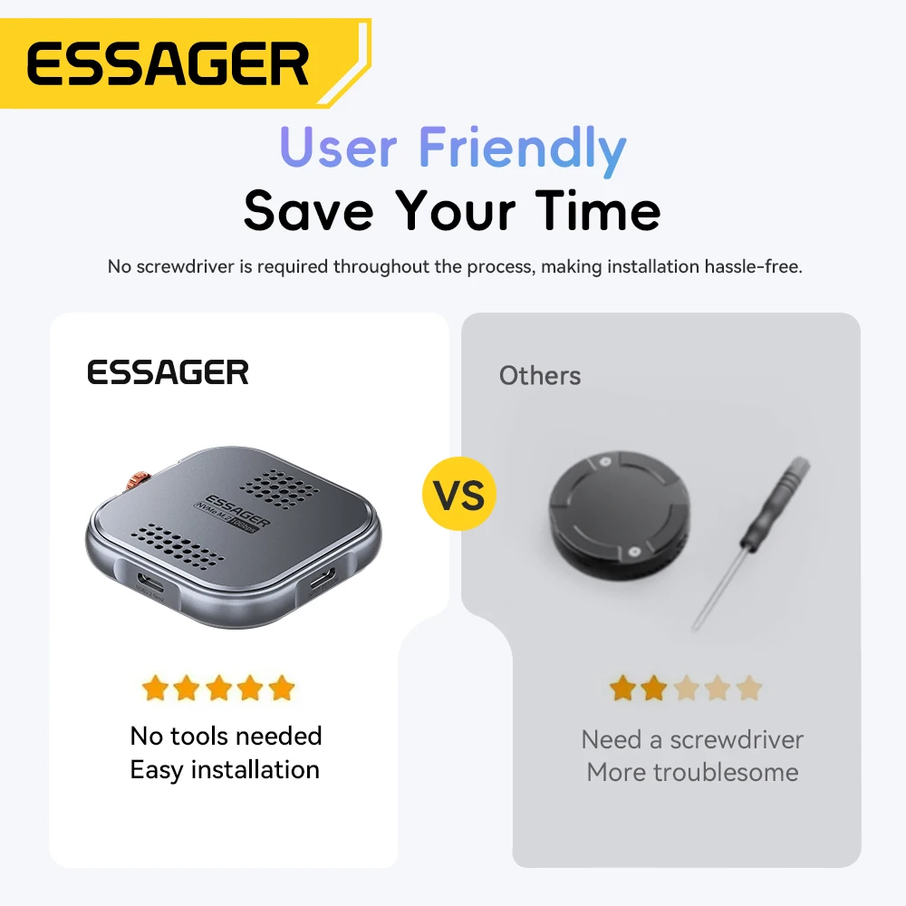 Essager Magnetic Hard Drive Enclosure Tpye C M.2 2230 NVME SSD Docking Station USB3.2 Gen2 10Gbps Speed for Phone Tablet Laptop