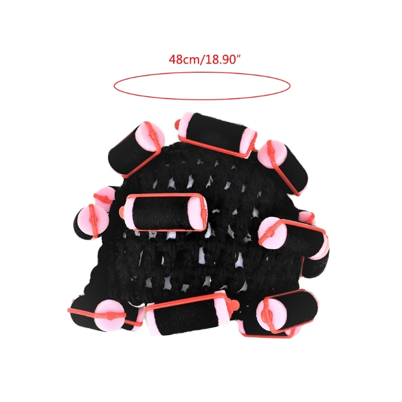 Adult Kids Baby Knitted Hair Roller Curlers Wig Hat Funny Movie Style Housewife Landlady Cosplay Costume Elastic Head Cover Cap