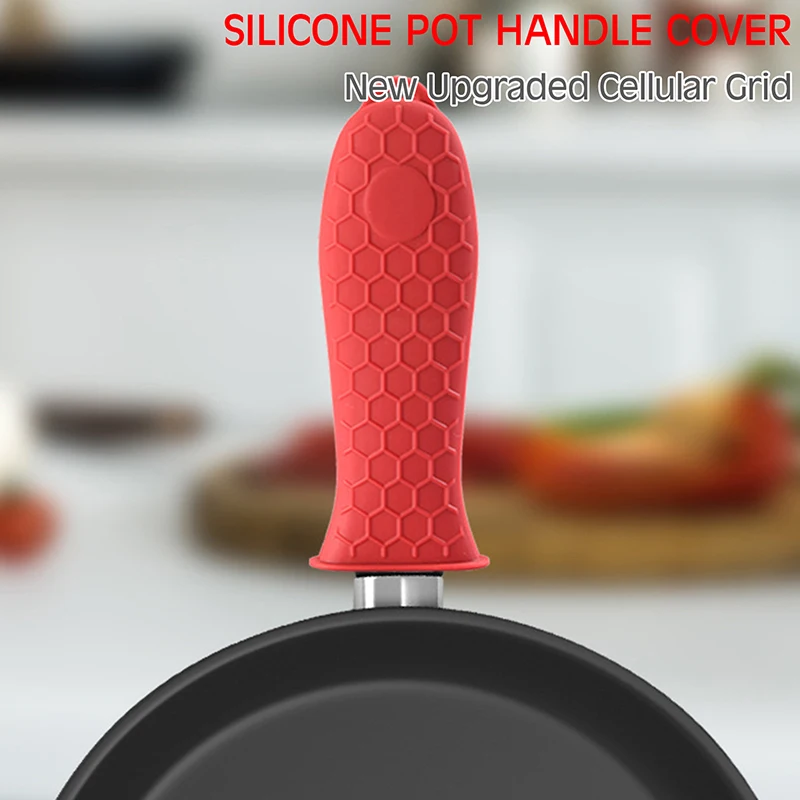 Silicone Pot Handle Covers, Heat Resistant Pot Holders, Non Slip