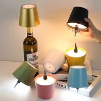 Wireless LED Wine Bottle Lamp Touch Control Rechargeable Vases Led Light Bar Dining Mushroom Lamp Holder Decoration Night Light 2
