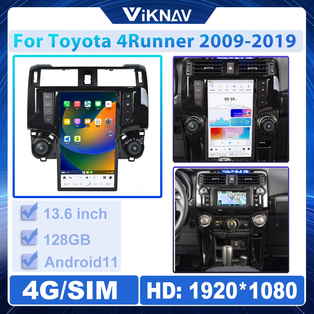 

13.6 Inch 6G 128GB Car Radio Multimedia Player For Toyota 4Runner 2009-2019 Android11 Auto Stereo GPS Navigation Head Unit