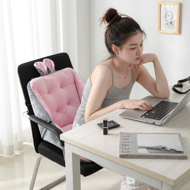 Cute Conjoined Pillow Back Cushions for Office Chair Mat Thick Girl  Computer Gaming Seat Mats Student Ass Pad - AliExpress