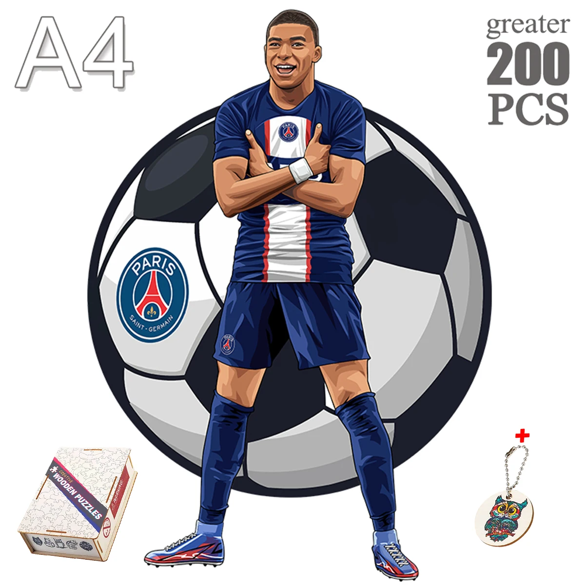 Jigsaw Puzzles Wooden Jigsaw Puzzles Wooden Puzzle Toys Educational Puzzles Mini Jigsaw Puzzle 3D Jigsaw Puzzle Educational Toy Adult And Children Holiday Gift Wooden Football Star Series Irregular Puzzle