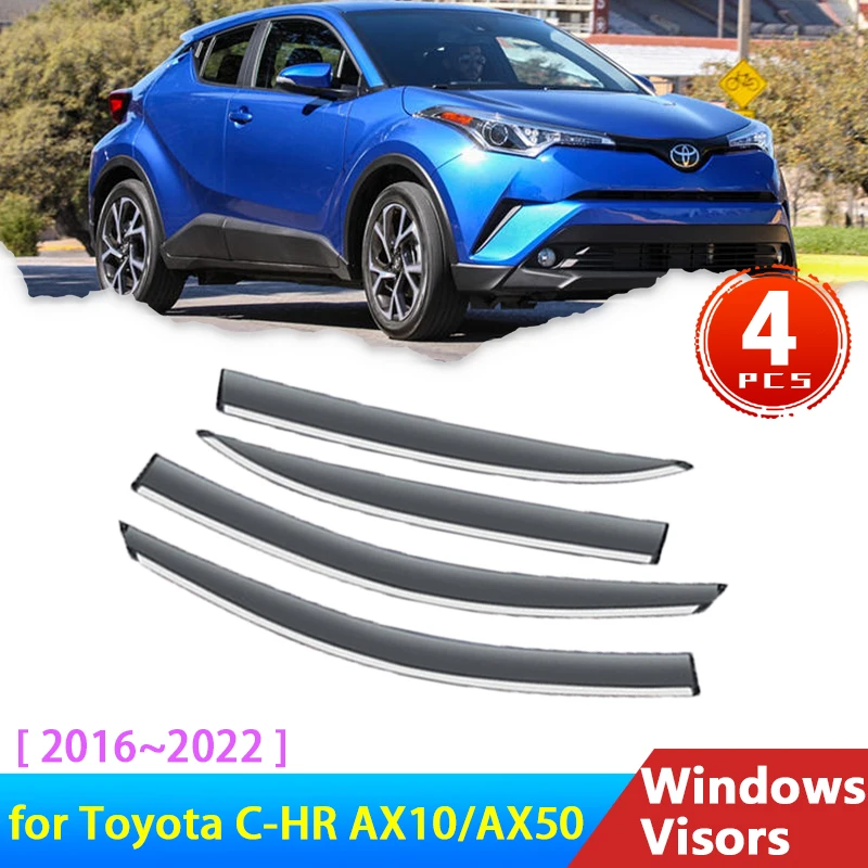 4х лобовое стекло для Toyota C-HR CHR C HR Koba AX10 AX50 2016 ~ 2022 2017 аксессуары оконный козырек дефлекторы дождь брови автомобильный Стайлинг