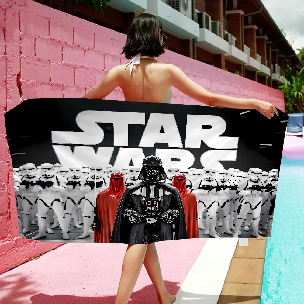 Hot Movie S-Star W-Wars Bath Towel Microfiber Soft Water Absorbing Breathable For Girl Kids Decorative Cartoon Beach Towel