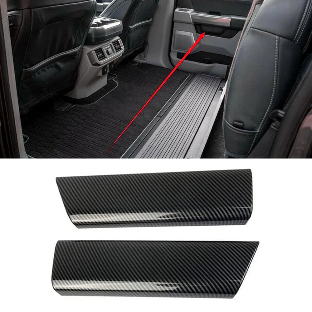 

2pcs Carbon Fiber Car Inner Rear Door Handle Cover Trim Sticker for Ford F150 F-150 2021-2022