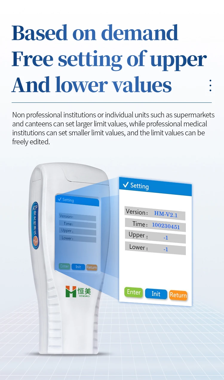 Portable ATP Fluorescence Tester, Rechargeable Handheld Fluorescent Microbial Su