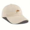 Adjustable Breathable Cotton Baseball Cap - Versatile Embroidered Croissant Pattern Dad Hat with Sunshade for Outdoor Sports 2