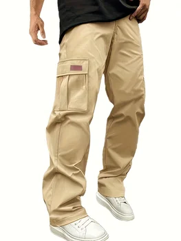 2026 Amazon Summer New Men's Work Pants European and American Independent Station Drawstring Multi Pocket Casual Pants 1