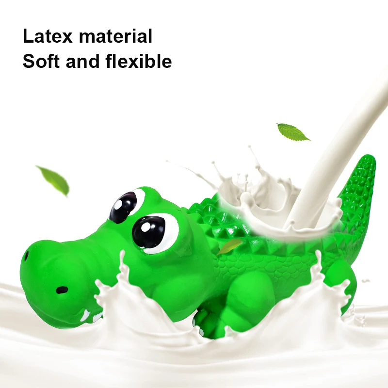 Dog Chew Toy Latex Crocodile Pet Squeaky Toys For Small Medium Dogs Interactive Teeth Cleaning Dog Sounding Toy Pet Supplies 5