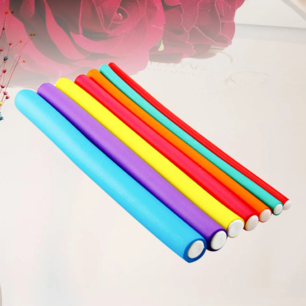 20 Pcs Sponge for Hair Spiral Curls Long Bangs Curler Stick Cold Curling 10pcs set new women girls colorful plastic long hairpins wash face bangs simple hair clips barrettes fashion hair accessories