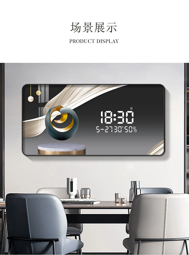 Description Picture 2 of itemBig Size Modern Wall Clocks Chinese Style Mechanism Interior Luxury Art Mural Wall Watch Kitchen Horloge Ornaments Home Decor