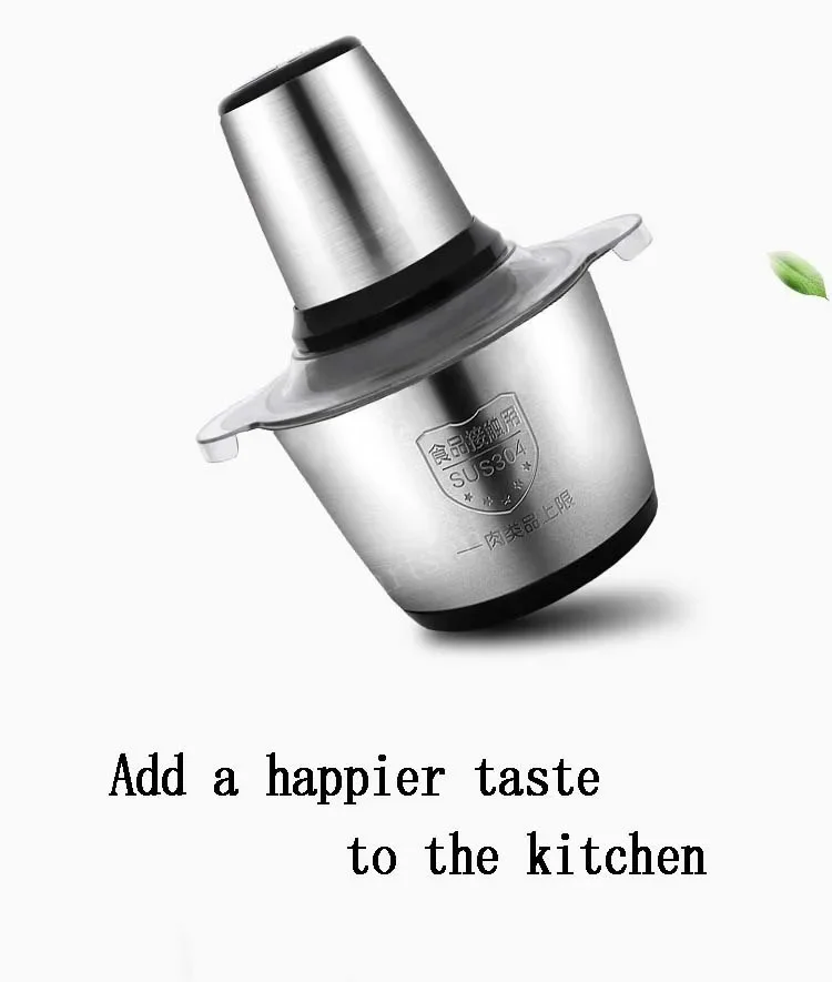Electric Meat Grinder Stainless Steel Food Processor Chopper Kitchen Utensils Vegetable and Fruit Chopper Household Grinder