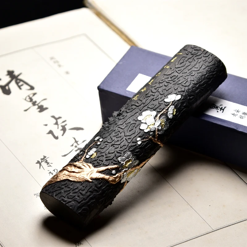 Chinese Pine Soot Inkstick Calligraphie Painting Ink Stick Writing Drawing Ink Brush Solid Pine Soot Block Stationery Supplies antique 80 s old ink stick pure pine soot traditional chinese painting inkstick calligraphy writing dense grinding ink block