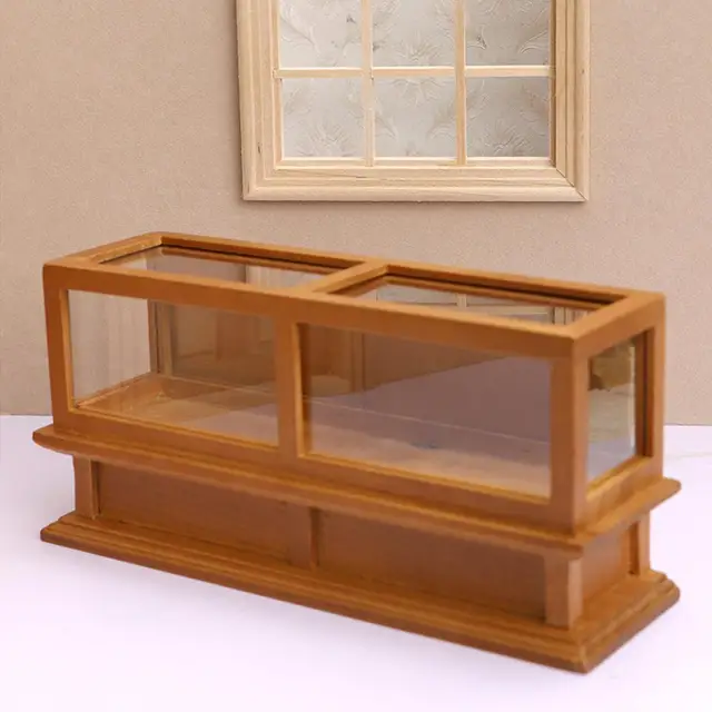 1:12 Simulation Display Cabinet Mini Wooden Furniture Dollhouse For Doll Lovers Collection Dollhouse Decoration Furniture 3