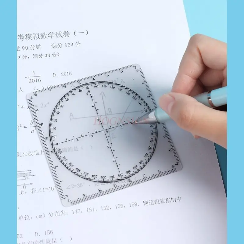 4개/세트 다기능 기하학 자, 드로잉 자, 고등학생용 자, 원 그리기 도구 세트, 삼각법