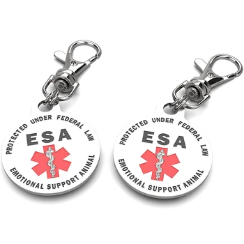 Emotional Support Animal (ESA) Red Medical Alert Symbol and Protected By Federal Law ID Tag Lobster Keychain or Keyring Gifts 1