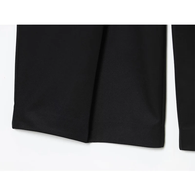 Women's Casual Wrap Belted Long Pants High Waist Straight Leg Commute Trousers Autumn 2025 New Women Chic Pants