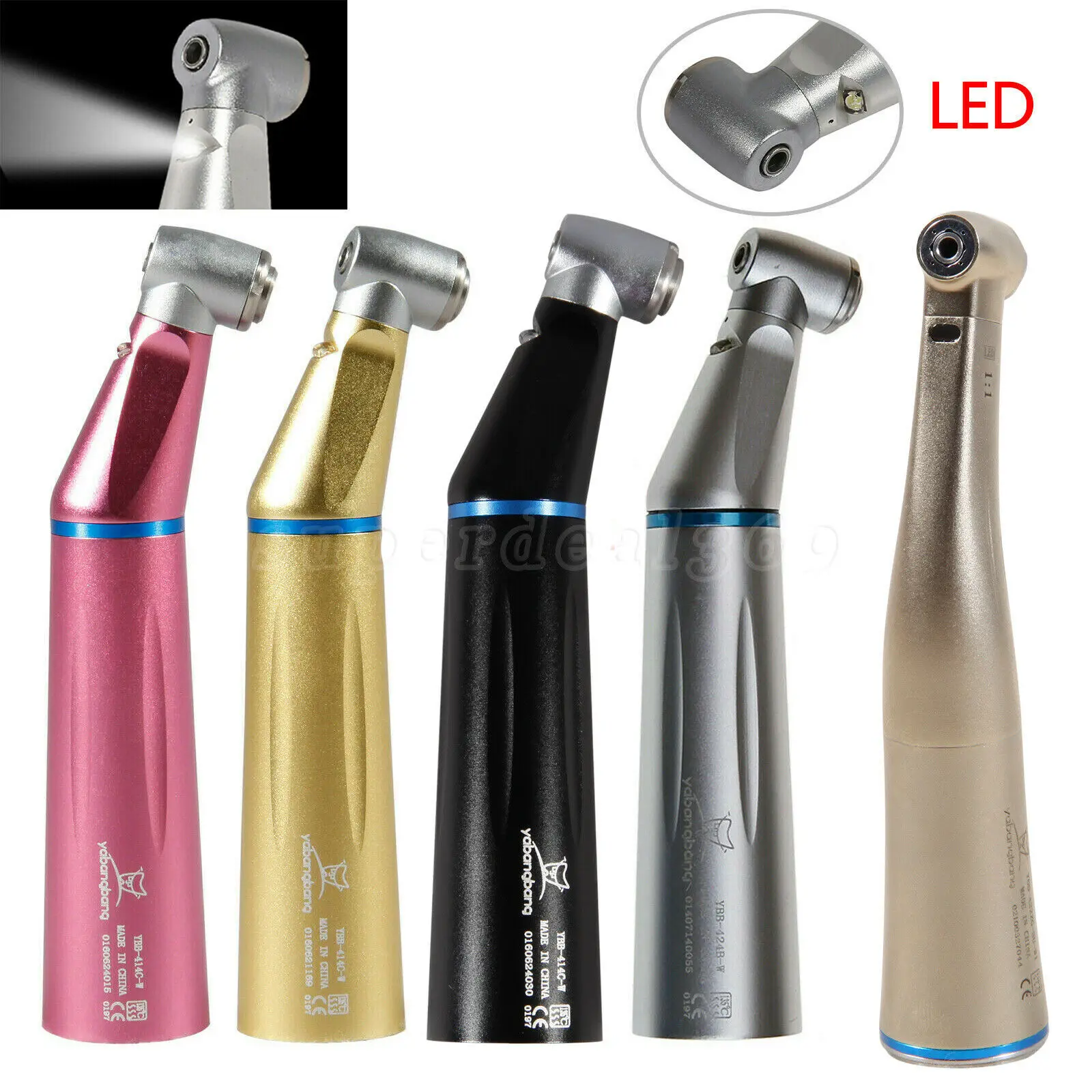 

Dental LED Fiber Optic/E-generator Low Speed Handpiece Contra Angle 1:1 NSK Kavo Style
