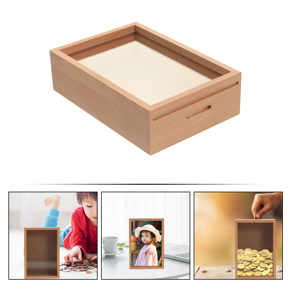 Piggy Bank Coin Banks Piggy Bank Wood Frame Material Money Box For Kids Adults Home Decor Coin Banks Storage Container 2