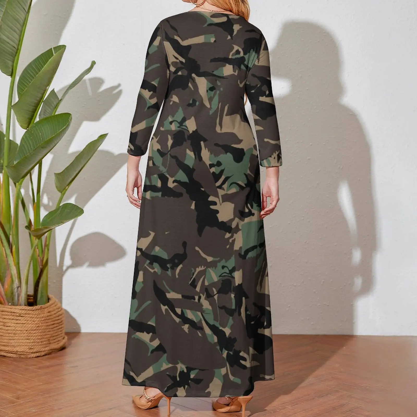 Camo Print Army Dress Long Sleeve Sloth Camouflage Elegant Maxi Dress  Summer Street Wear Printed Bohemia Long Dresses Large Size - AliExpress  200000345