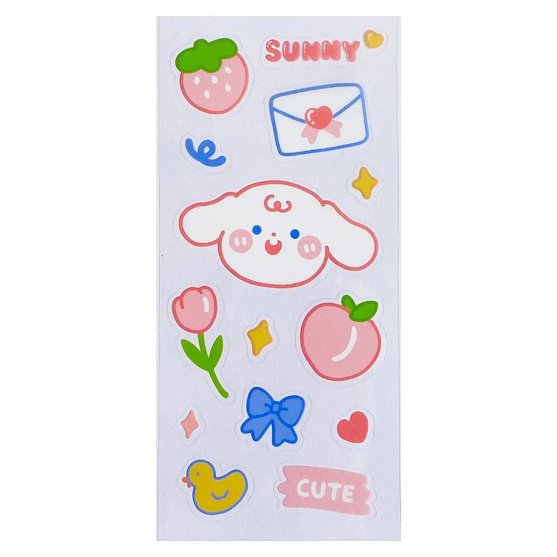 Original Cartoon Sticker Transparent PVC Hand Account Sticker Cute Thermos Cup Seamless Waterproof Water Cup Decoration cartoon nail stickers
