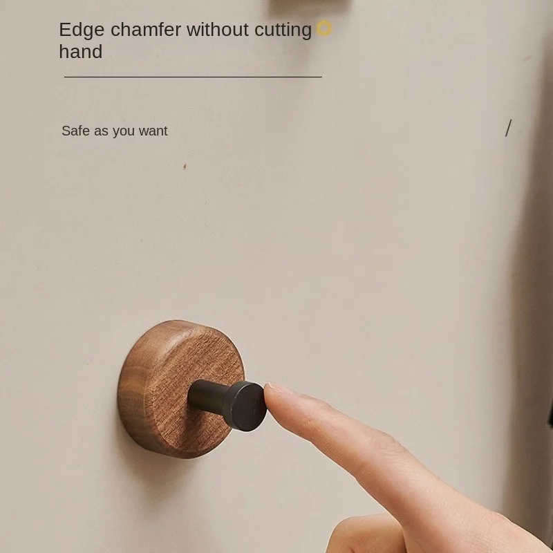 1/5Pcs Simple Solid Wood Hook Walnut Hanging Hanger Bathroom Wall Hook Bedroom Coat Storage Rack Home Towel Key Decoration Hook 3