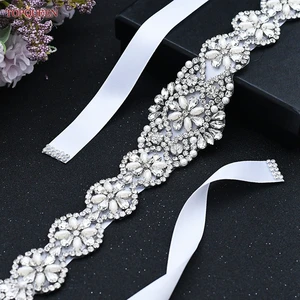 TOPQUEEN S161 Свадебные ремни блестящие свадебные женские ювелирные изделия серебряные стразы жемчужные кристаллы сверкающие вечерние платья бриллиантовый пояс