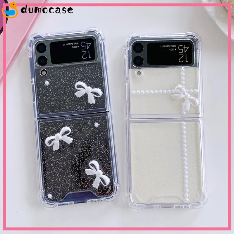 Sumsung Z Flip 3 Custodia Bling Glitter Gel Papillon Custodia Per Galaxy Z Flip3 Zflip3 5G Trasparente Fantasy Star Custodia Morbida Antiurto