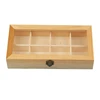Display Cabinet Wooden Tea Coffee Rack Storage Box 8Compartment Wood + Glass 1 PCS 1