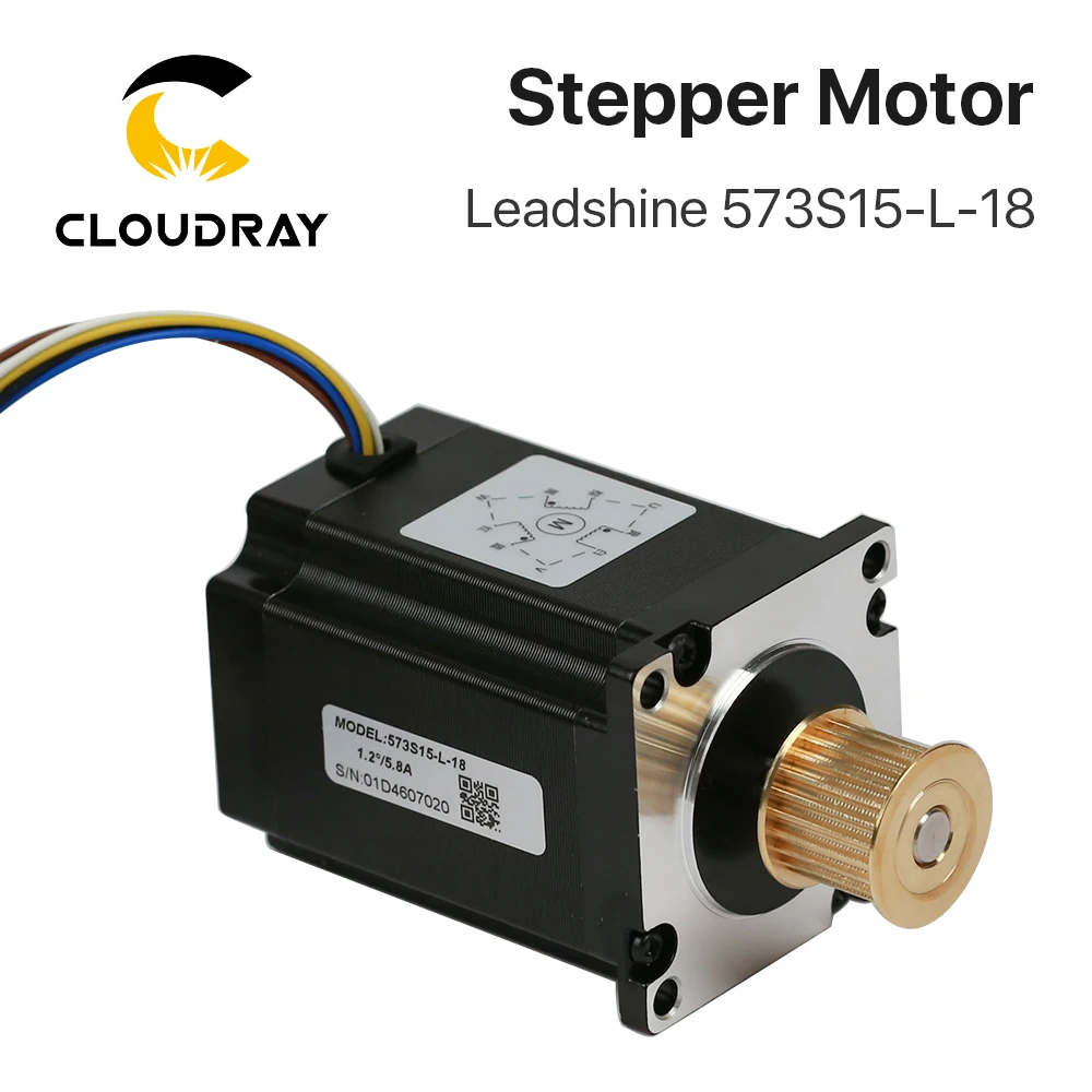 Stepper Motor 3 phase Cloudray Leadshine 573S15-L-18 for NEMA23 5.8A Length 76mm Shaft 8mm For Co2 Laser Cutting Machine