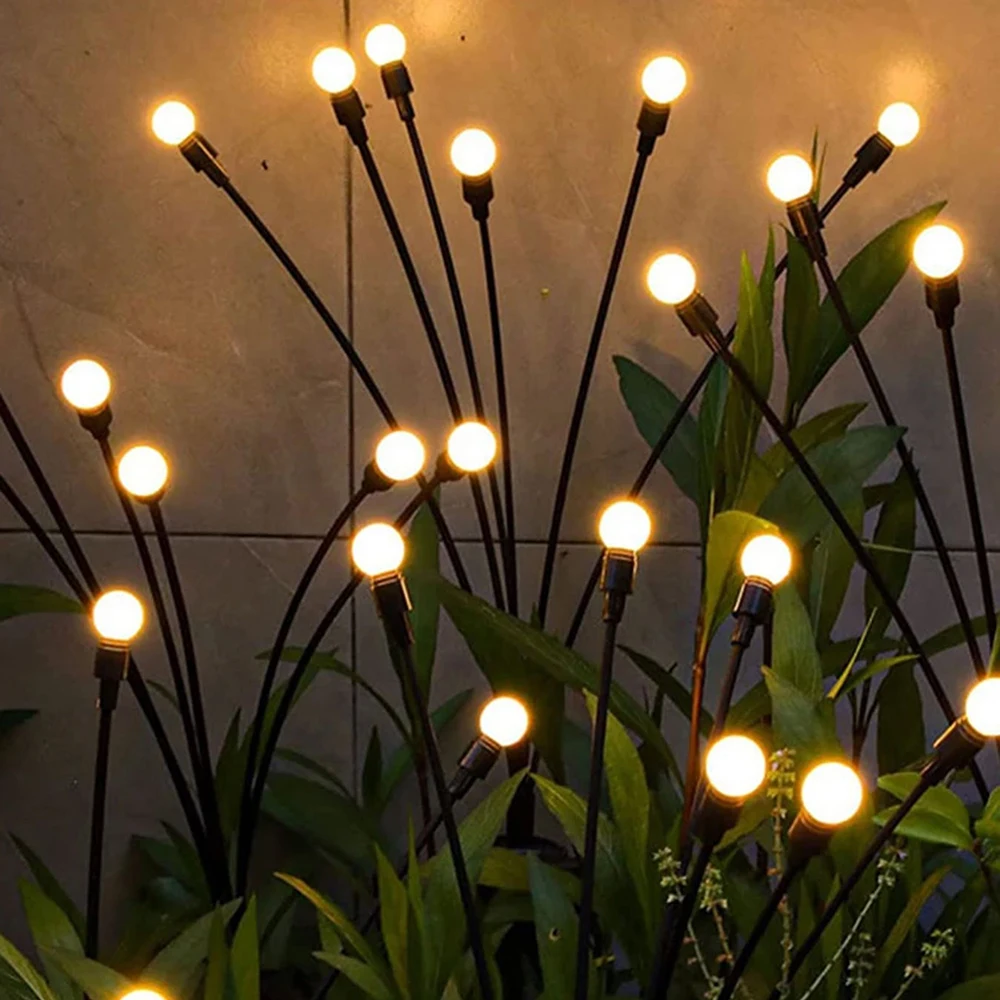 1pc 6/8/10LED Pack Solar Firefly Lights,Upgraded Solar Garden Lights Outdoor Waterproof Solar Swaying Landscape Outdoor Lights ﻿ 2