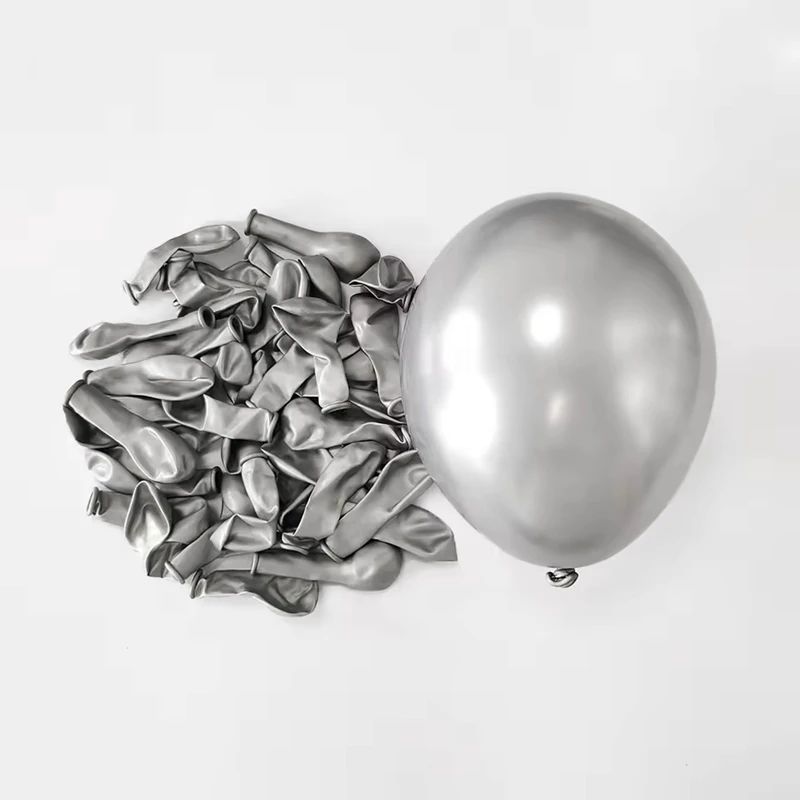 Metallic Latex Balloon Silver Chrome Gold Birthday Party