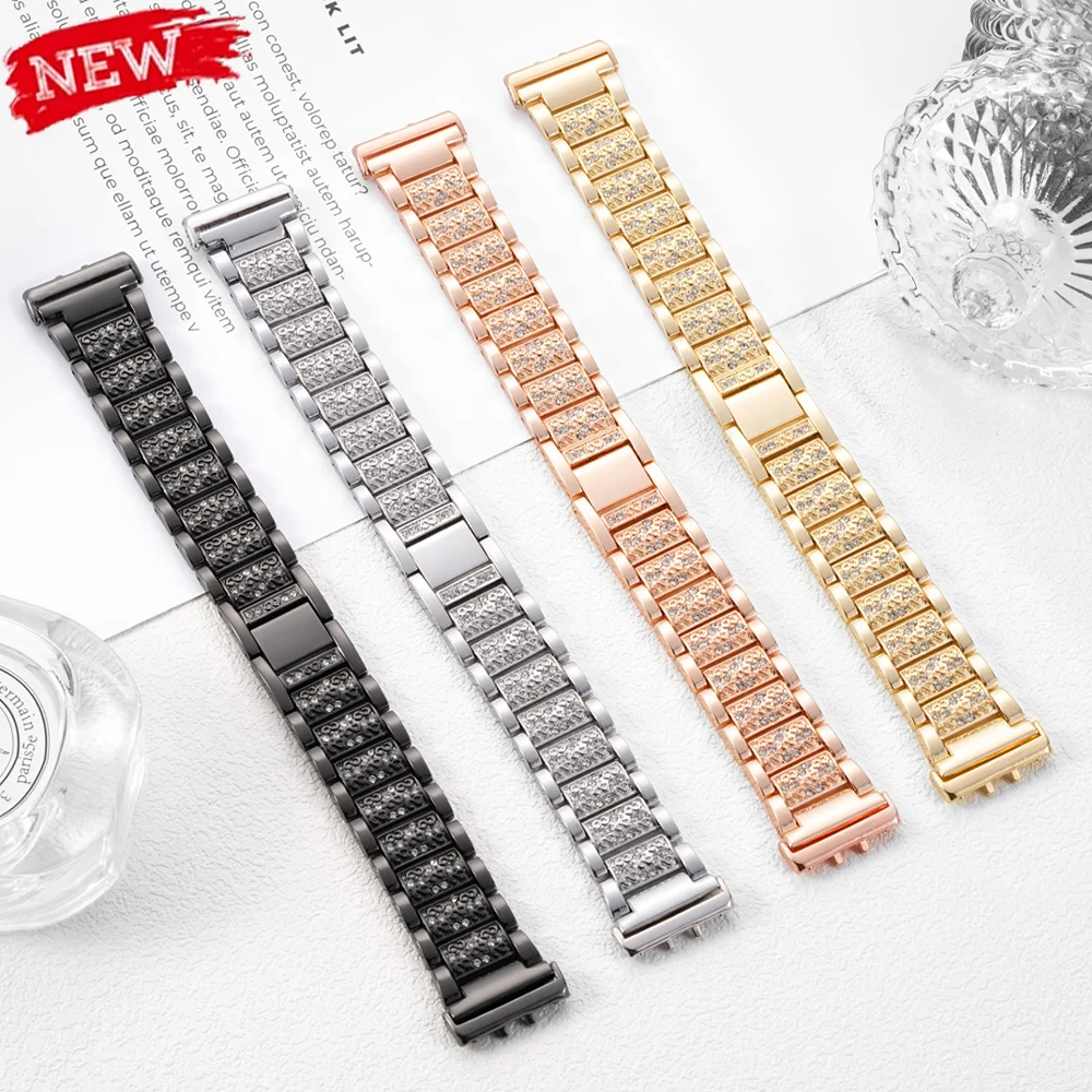 Luxury Bling Diamond Stainless Steel Strap – Elegant Women's Bracelet Accessory