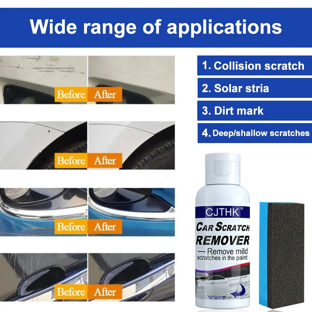 Car Scratch Remover Car Polishing Kit Car Scratch Remover Paint Care Tools Auto Swirl Remover Scratches Repair Polishing Auto Body Grinding Compound Anti Scratch Wax